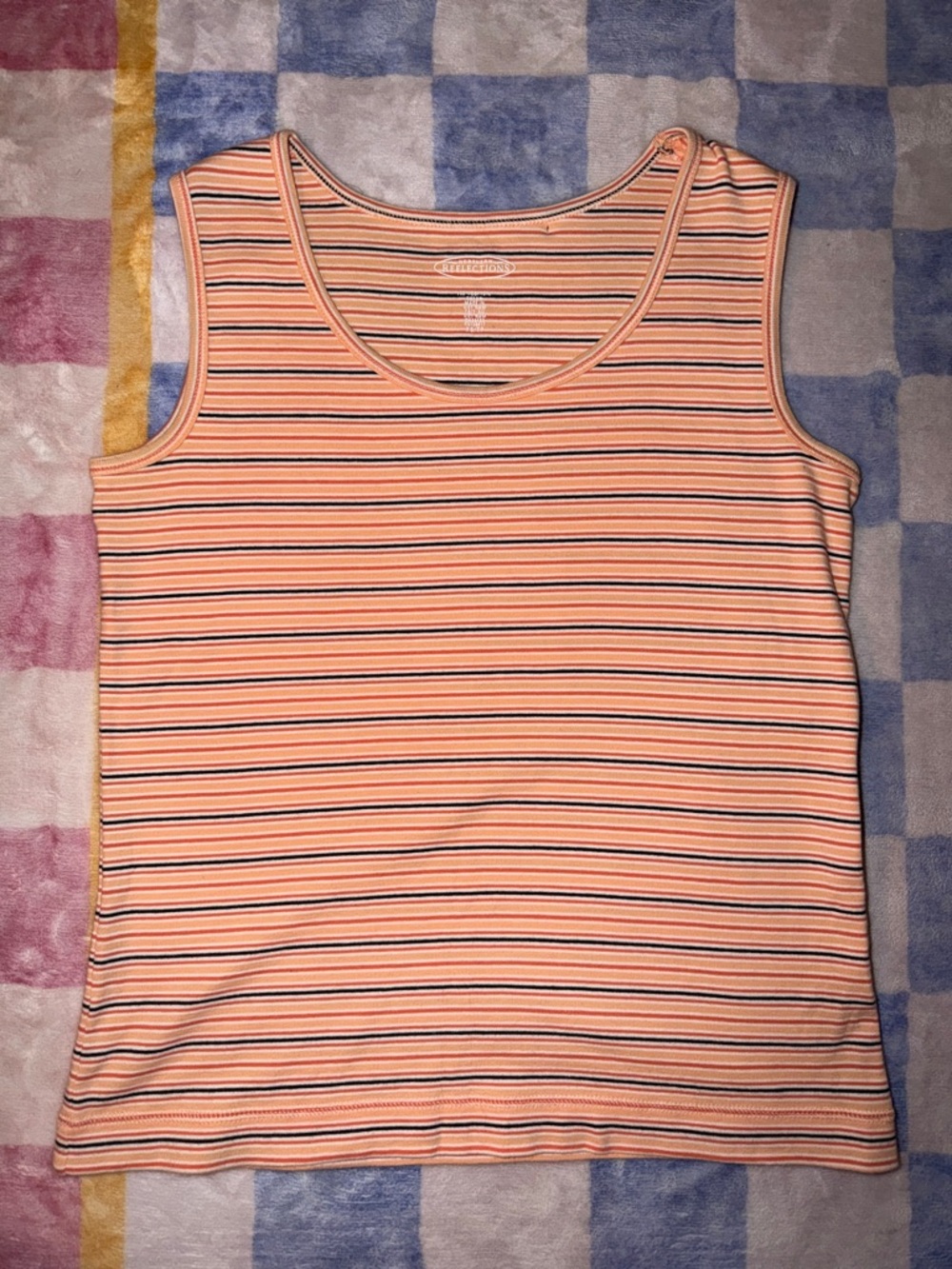 Northern Reflections 90’s  Peach/pink/brown  Striped Tank Top